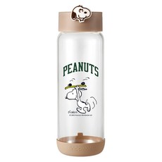 Corelle Brands 康寧餐具 SNAPWARE 手提隨行玻璃水瓶, SNOOPY 滑板款, 1個, 820ml