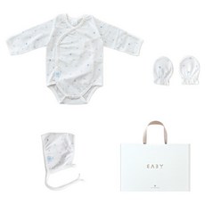 베이비앤아이 신생아용 하트 메쉬 배냇슈트 + 모자 + 손싸개 + 쇼핑백 세트