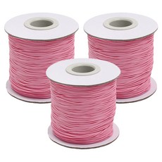 마켓피아 매듭 팔찌 마크라메실 공예 끈 0.5mm x 10m, 핑크, 3개