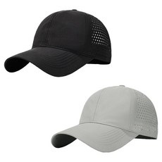 바른픽 메쉬 러닝모자 쿨 트레킹 캡, 블랙+그레이, 2개