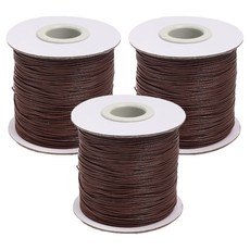 마켓피아 매듭 팔찌 마크라메실 공예 끈 0.5mm x 10m, 다크 커피, 3개