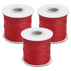 마켓피아 매듭 팔찌 마크라메실 공예 끈 0.5mm x 10m, 레드, 3개
