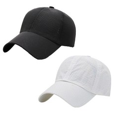 바른픽 남성용 메쉬 러닝 모자, 블랙+화이트, 2개