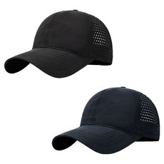 바른픽 메쉬 러닝모자 쿨 트레킹 캡, 블랙+네이비, 2개