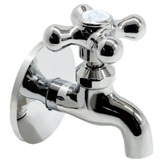 우리수도 크롬 도금 왕 분리형 스텐 가로 수도꼭지 냉수 IM-05, 1개