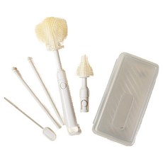 도아미 휴대용 젖병 세척솔 3종 + 건조대 세트, 화이트