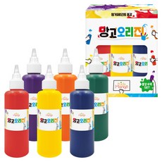 키즈망고 망고오리진 핑거페인트 크림물감, 160ml, 6색
