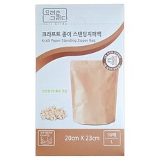 요리를그리다 크라프트 종이 스탠딩지퍼백, 대(L), 10개입, 1개