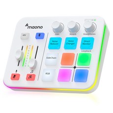 마오노 RGB 블루투스 오디오 게이밍 방송용 스트리밍용 인터페이스, 화이트, G1 NEO