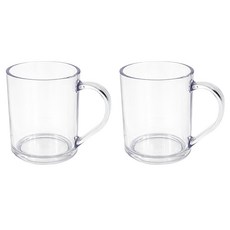 깨지지 않는 트라이탄 머그컵 그란데 384ml, 투명, 2개 투명, 2개