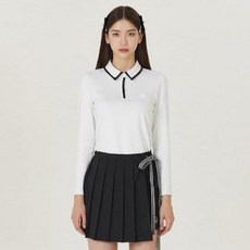 HALEY 女款線條點綴Polo領長袖T恤 HFAKT1002