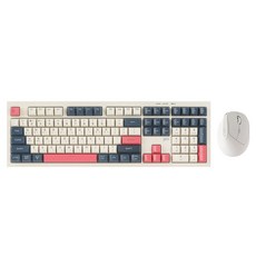 지클릭커 오피스프로 사일런스 M RGB 무소음 블루투스 108 무선 키보드 마우스 세트, 일반형, Havana Capuchino, WMK600