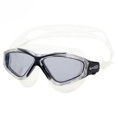 SAEKO 水上活動戶外水域超大鏡面廣角泳鏡 K9, 透黑色, 1個