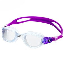 SAEKO 廣角大視野成人泳鏡 3D大眼罩 S63, 透紫色, 1個