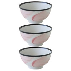 JUST HOME 6.7吋拉麵碗3件組 日本製 08006A, 粉櫻花, 1套