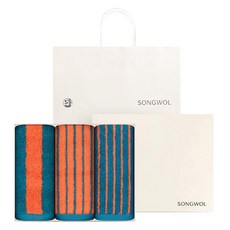 Songwol 松月 Coloric 條紋 180g 30支 精梳棉 Slim 2入 + Wide 1入 購物袋 禮盒組