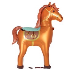 스투피드 초대형 말 스탠딩 은박풍선 장식 130cm, 1개, 브라운