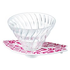 HARIO 好璃奧 V60衝浪玻璃濾杯 1-4杯 VSB-02-PS 粉色衝浪者, 1個, 單品, 480ml