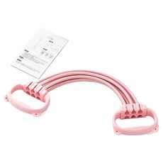 미네릭 여성용 등 어깨 스트레칭 고양이 귀 6줄 조절형 밴드, 1개, 핑크