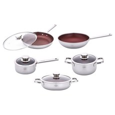 CLADIN 電磁爐專用特別版不鏽鋼鍋具平底鍋9件組