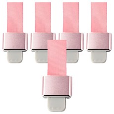 테리보 사원증 케이스 메탈 랜야드 클립, 핑크, 5개
