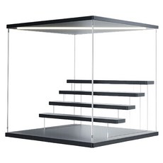 Lalahappy 壓克力公仔 LED 透明周邊商品展示櫃 12 LED 黑色 4層