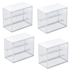 라라해피 아크릴 피규어 LED 투명 굿즈 전시 장식장 10 화이트, 4개