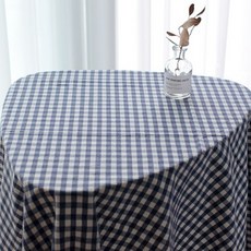 부드러운 워싱 멜란 체크 대폭 원단, 1개, 블루