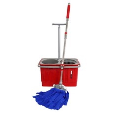 KONA 대걸레 회전 탈수 세척기 바퀴형, 레드, 1개