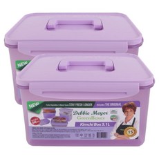 데비마이어 신선보관 냄새 안배는 숨쉬는 김치통 라벤더 퍼플 833, 5.1L, 2개