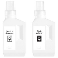 뉴앤룩 욕실 세제 리필용기 600ml x 2p + 라벨 2종 세트, 화이트, 1세트