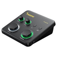 마오노 24bit / 192kHz 레코딩 팟캐스트 방송 녹음용 오디오 인터페이스, 블랙, PS22 Lite