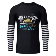 SUMMER LOVE 夏之戀 SPORT 大男長袖衝浪裝上衣 C23913, 黑色