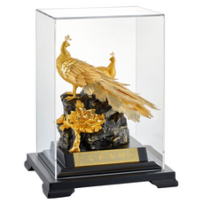 雅鑑鑫品 開運陶源 招財金箔禮品小櫥窗, 天賜良緣 鳳凰于飛 富貴吉祥