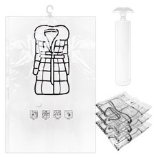 월드크린 옷걸이 의류 압축팩 4p + 전용펌프 세트, 1세트