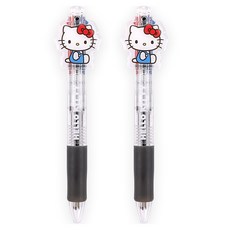 산리오 헬로키티 아크릴 장식 참 4색 볼펜 0.7mm, 2개, 블랙