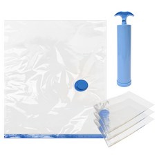 월드크린 이불 압축팩 블루 4p + 전용펌프 세트, 1세트, 4