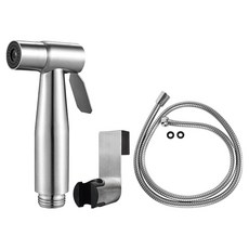 월드크린 욕실 청소 스프레이건 세트 1.5m, {"상품선택":"올스텐욕실건+변기걸이+스텐호스1.5M3종실버"}