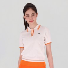 엘르골프 여성용 컬러라인 폴로 반팔 스웨터