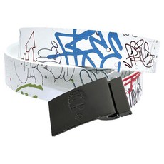 EisenHeim 牛皮高爾夫皮帶, 白色圖案 + 黑色馬里II扣環, 1個