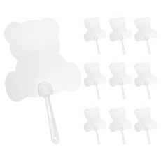 모던앳 DIY 투명 동물 부채 곰돌이, 혼합색상, 10개