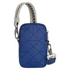 TRAVELON Boho 防盜格紋斜背包 TL-43621, 藍色