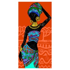 부트핏 아프리카 원주민 패브릭 벽걸이 그림, 타입6