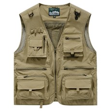 JTL 男士多口袋登山釣魚戶外網眼背心