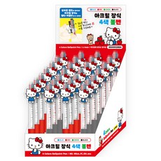 三麗鷗 Hello Kitty 壓克力裝飾吊飾 4色原子筆 2款 x 14入組 0.7mm