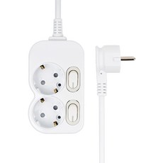 에코파워탭 개별절전 납작 멀티탭 2구, 화이트, 1개, 2m