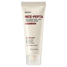 NACIFIC 米 Pepta 膠原蛋白撕拉式面膜, 1個, 70g
