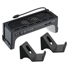 DOBE Switch2桌面掛牆雙式散熱座 + NS Joy-Con手把座充 黑色 1套 TNS-51100