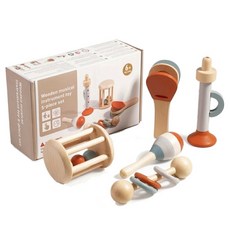 브레인키즐 원목 악기 장난감 5종 놀이세트, 혼합, 1세트