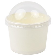 아이엔피 무지 젤라또 컵용기 화이트 150ml x 100p + 돔형 무타공 뚜껑 100p 세트, 1세트